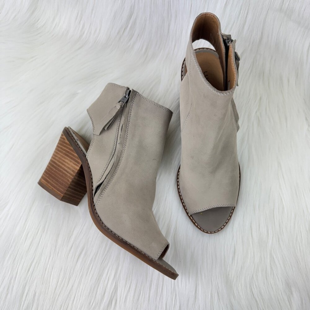 Women's Lucky Brand Terrie Peep Toe Pump  Shoe Sandals Beige Size 8.5M EU 38.5